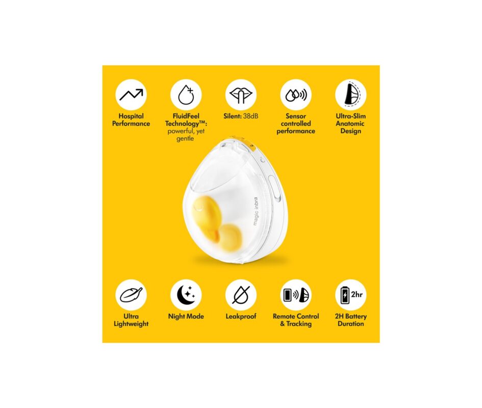 Medela Magic Inbra là thế hệ máy hút sữa không dây mới nhất đến từ thương hiệu máy vắt sữa số 1 Thế Giới khi máy hút sữa của Medela được sử dụng tại các bệnh viện trên toàn thế giới. Máy hút sữa không dây Medela Magic Inbra được mô phỏng quá trình trẻ bú sữa, khi trẻ sơ sinh theo bản năng tạo áp lực hút nhanh chóng và sau đó từ từ nhả ra để hút được nhiều sữa nhất.